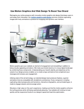 Use Motion Graphics And Web Design To Boost Your Brand