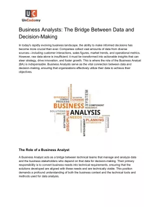 Business Analysts: The Bridge Between Data and Decision-Making