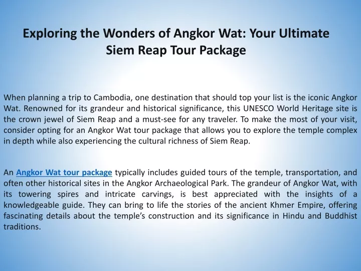 exploring the wonders of angkor wat your ultimate