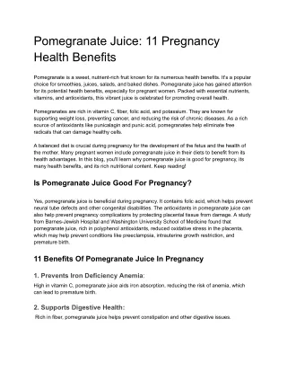 Pomegranate Juice_ 11 Pregnancy Health Benefits