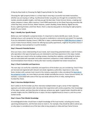 A Step-by-Step Guide to Choosing the Right Property Broker for Your Needs