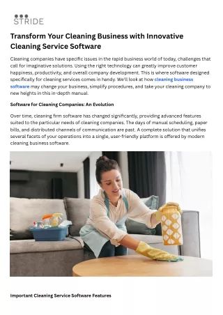 Transform Your Cleaning Business with Innovative Cleaning Service Software