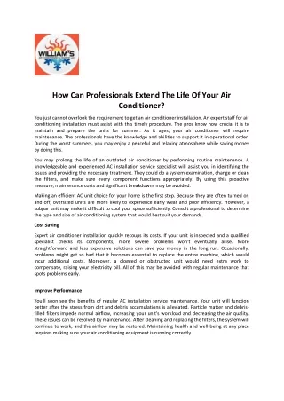 How Can Professionals Extend The Life Of Your Air Conditioner