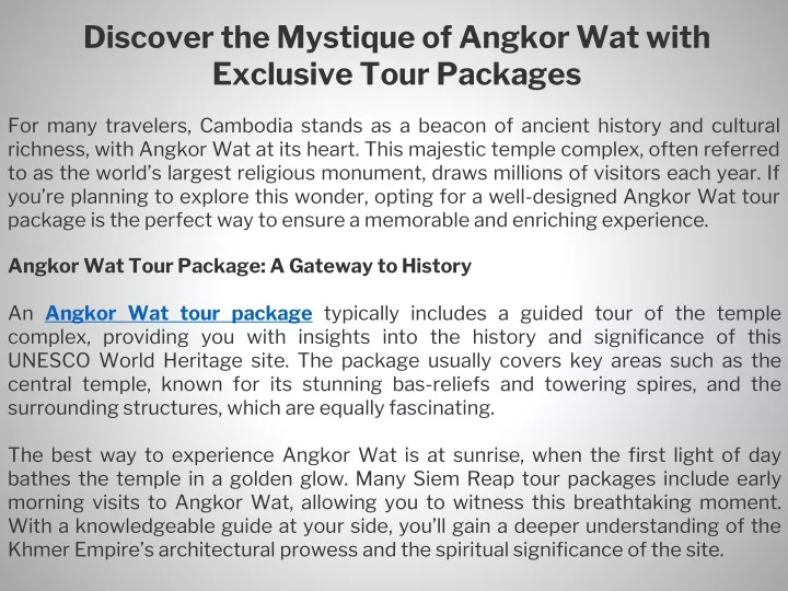 discover the mystique of angkor wat with