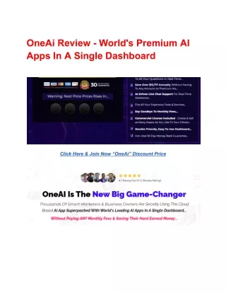 OneAi Review - World's Premium AI Apps In A Single Dashboard