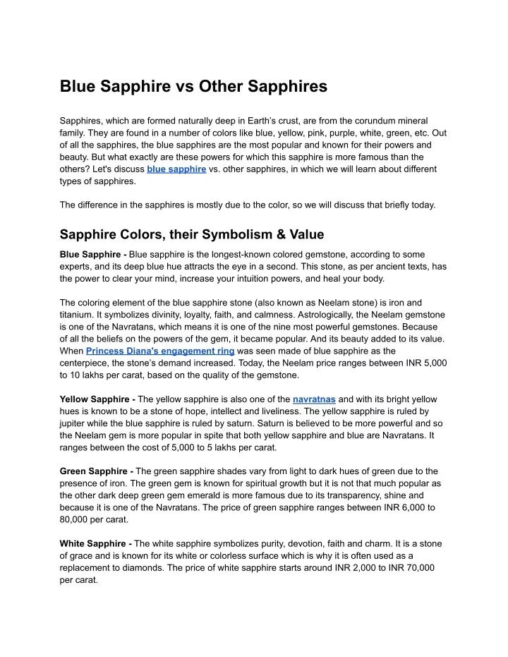 blue sapphire vs other sapphires