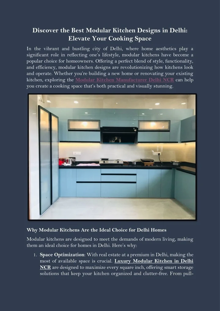 PPT - Discover the Best Modular Kitchen Designs in Delhi Elevate Your ...