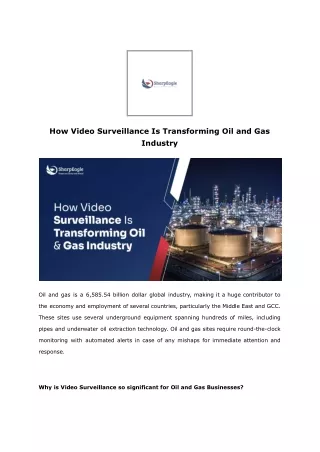 How Video Surveillance Is Transforming Oil and Gas Industry