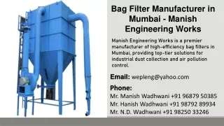 Bag Filter Manufacturer in Mumbai - Manish Engineering Works