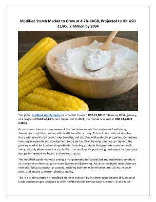 Modified Starch Market