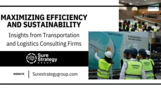 Maximizing Efficiency and Sustainability from Transportation and Logistics Consulting Firms
