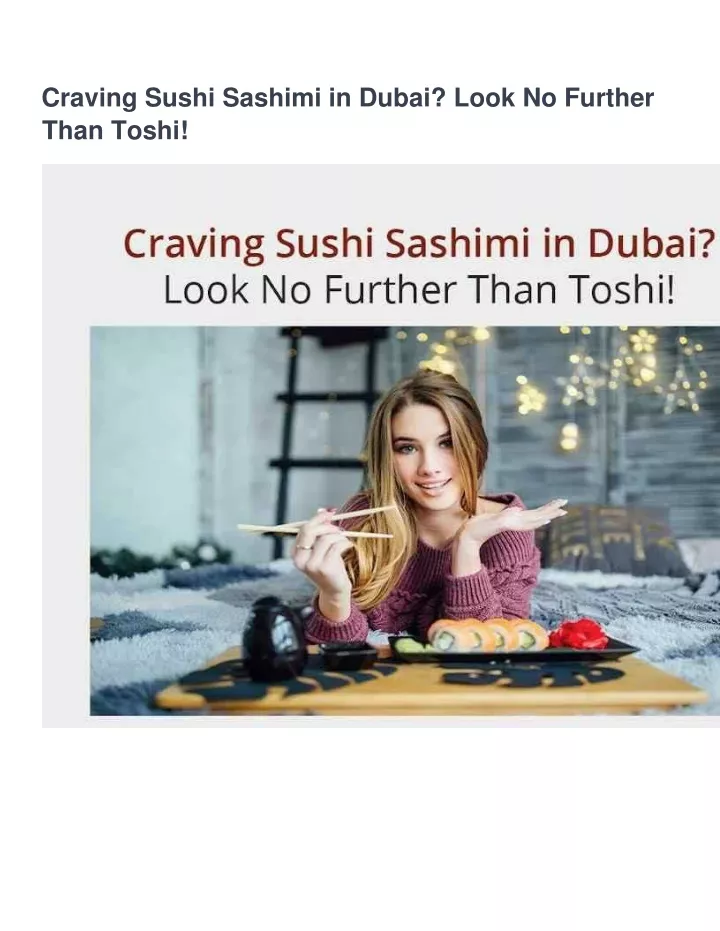 craving sushi sashimi in dubai look no further