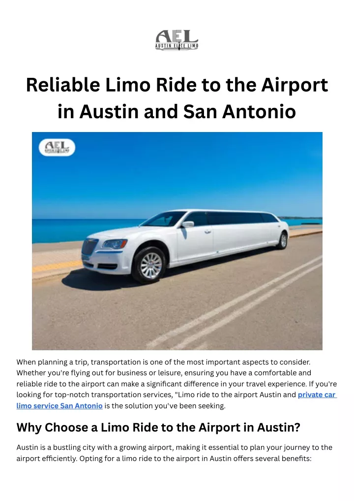 reliable limo ride to the airport in austin