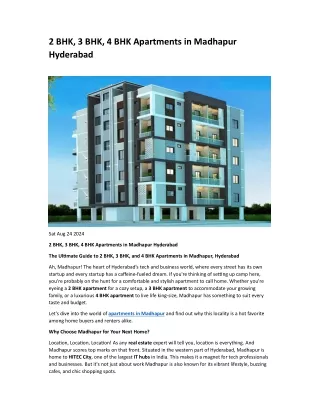 2 bhk 3 bhk 4 bhk apartments in madhapur hyderabad