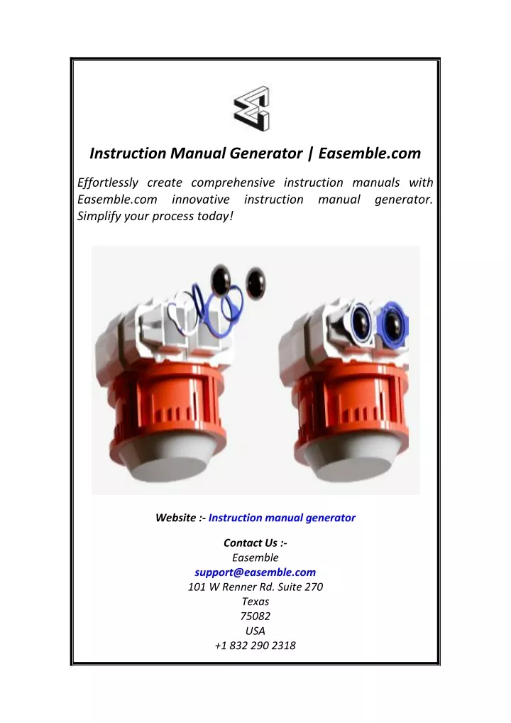 instruction manual generator easemble com