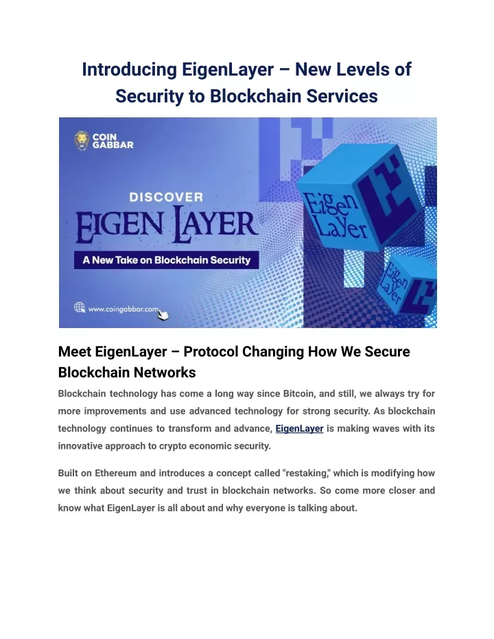 introducing eigenlayer new levels of security