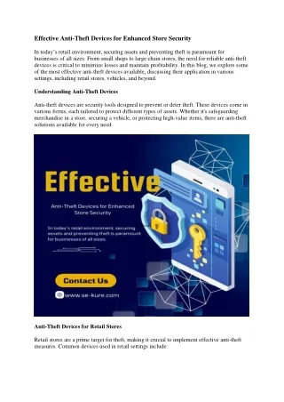 effective anti theft devices for enhanced store