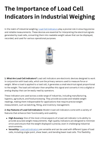 Load Cell Indicators