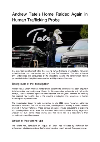 Andrew Tate’s Home Raided Again in Human Trafficking Probe