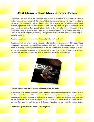 what makes a great music group in doha