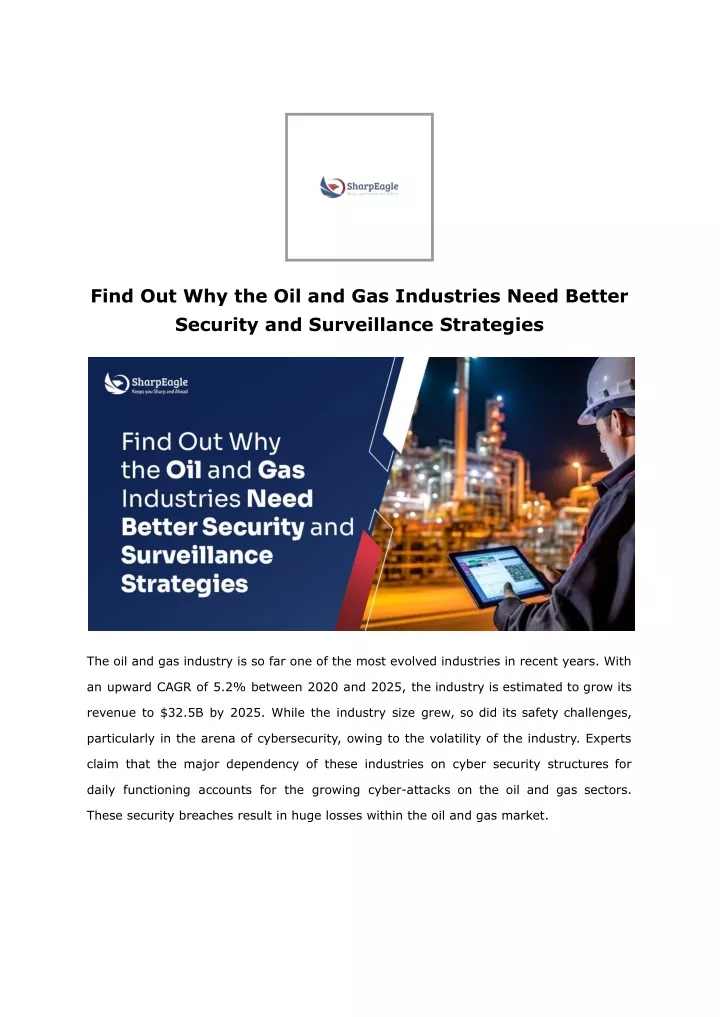 find out why the oil and gas industries need