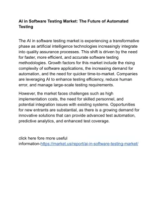 AI in Software Testing Market: Shaping the Future of Development Cycles