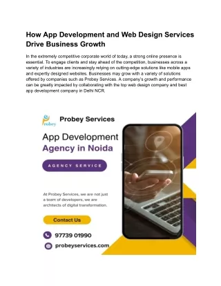 how app development and web design services drive