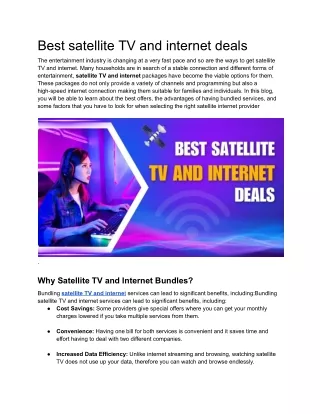 Best satellite TV and internet deals