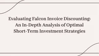Falcon Invoice Discounting is the Best Short-Term Investment Platform