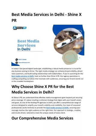 Best Media Services in Delhi -Shine X PR