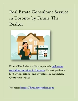 Real Estate Consultant Service in Toronto by Finnie The Realtor