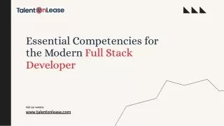 Essential Competencies for the Modern Full Stack Developer