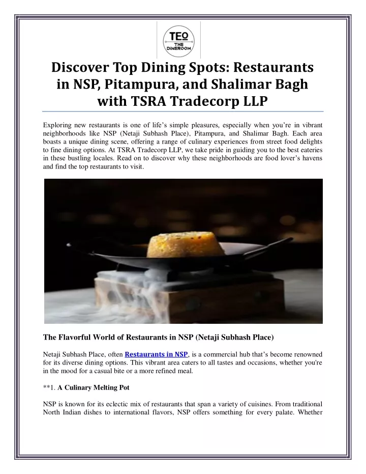 discover top dining spots restaurants