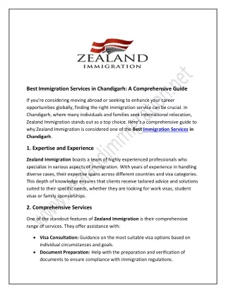 Best Immigration Services in Chandigarh