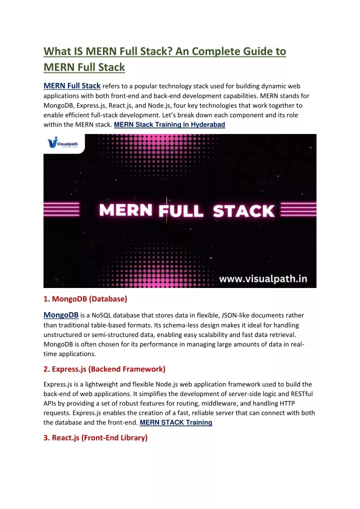 what is mern full stack an complete guide to mern