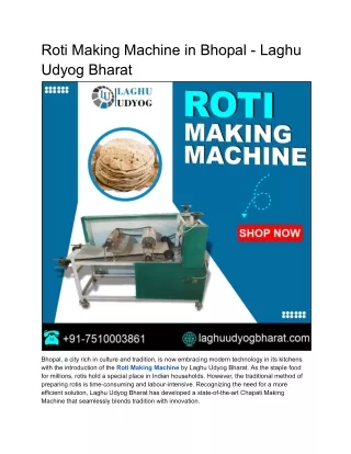 Roti Making Machine in Bhopal - Laghu Udyog Bharat