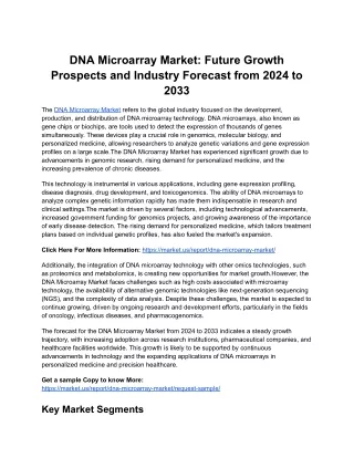 dna microarray market future growth prospects