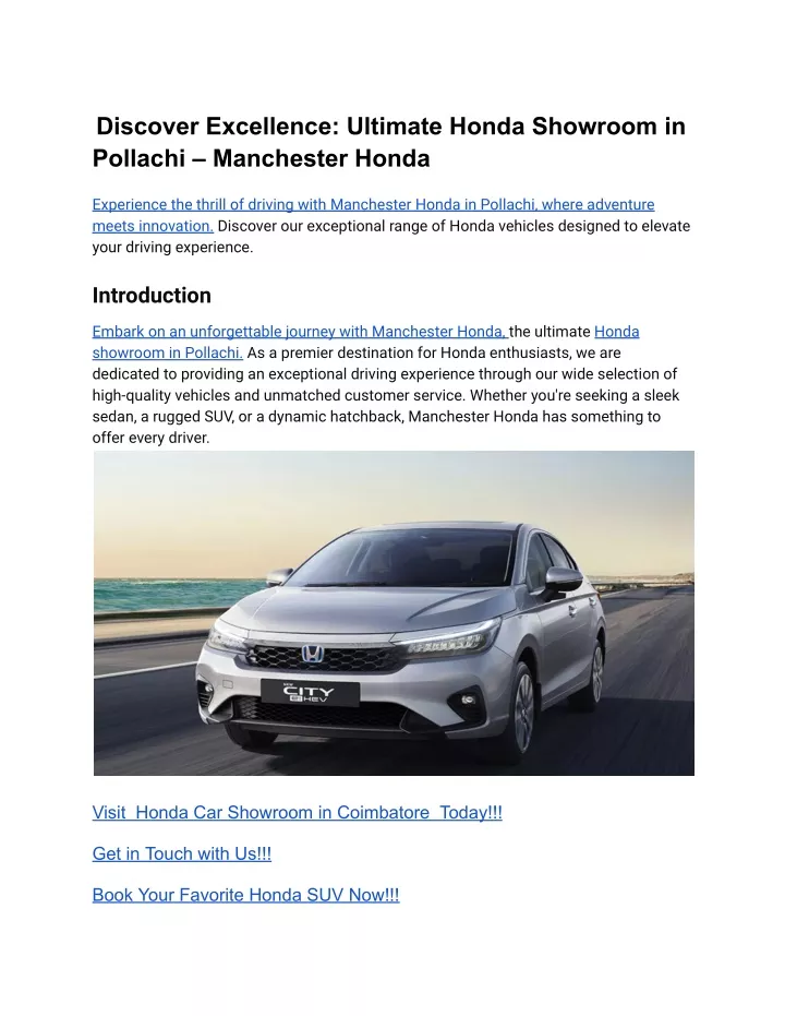 discover excellence ultimate honda showroom