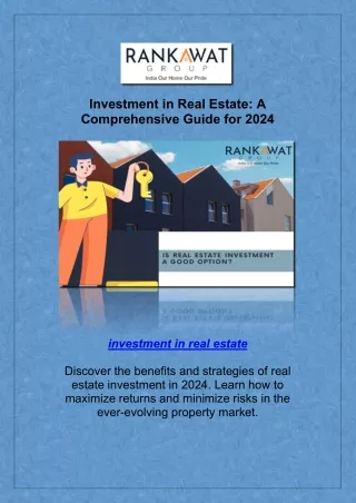 Investment in Real Estate: A Comprehensive Guide for 2024