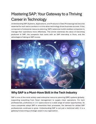 mastering sap your gateway to a thriving career