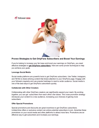 Proven Strategies to Get OnlyFans Subscribers and Boost Your Earnings