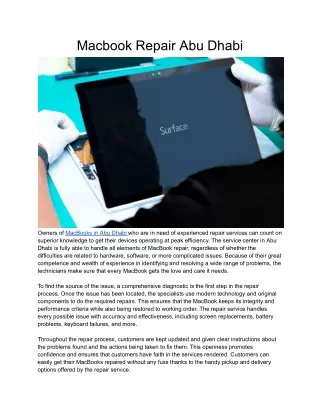 Macbook Repair Abu Dhabi