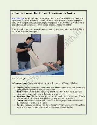 effective lower back pain treatment in noida