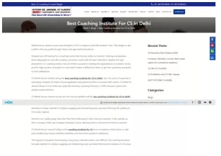 In Delhi, how do you choose the best coaching institute for cs in delhi?