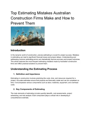 Top Estimating Mistakes Australian Construction Firms Make and How to Prevent Them