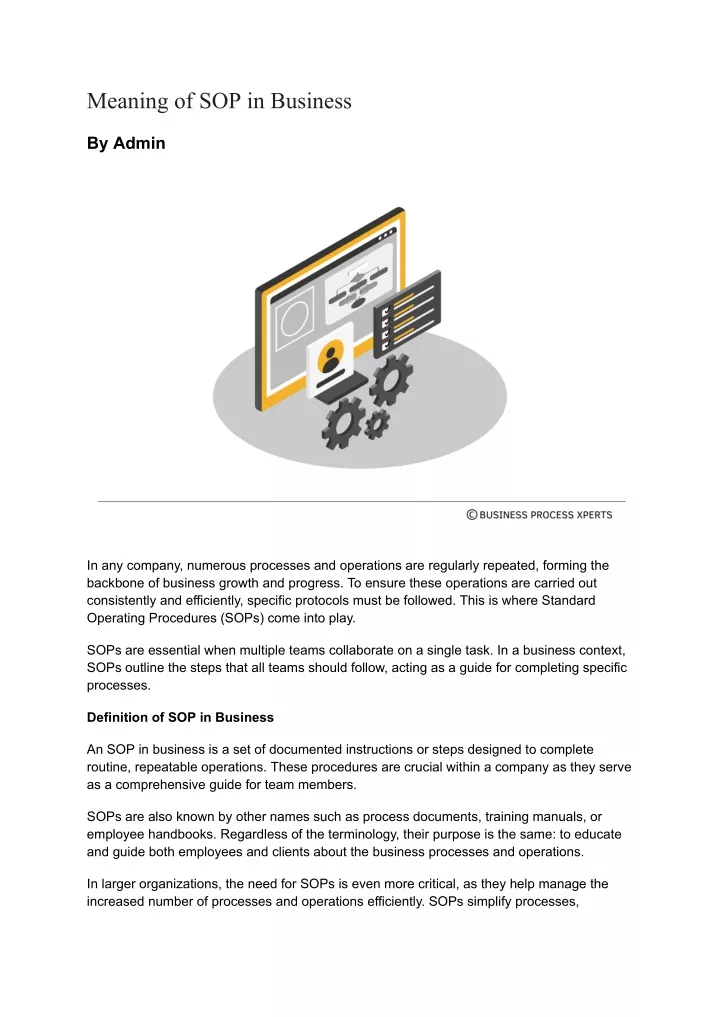 meaning of sop in business