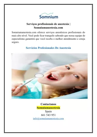 servi os profissionais de anestesia