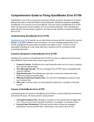 comprehensive guide to fixing quickbooks error
