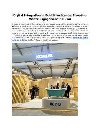 Digital Integration in Exhibition Stands: Elevating Visitor Engagement in Dubai