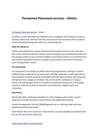 Permanent Placement services